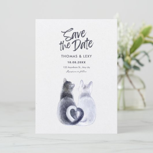 カップル結婚の猫 招待状 (スタンド正面)