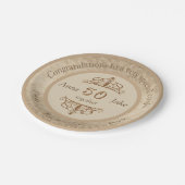 カップル結婚コングラート50周年記念品 ペーパープレート (アングル)