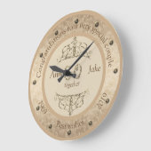 カップル結婚コングラート50周年記念品 ラージ壁時計 (傾斜)