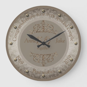 カップル結婚コングラート50周年記念品 ラージ壁時計