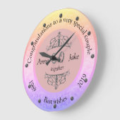 カップル結婚コングラート50周年記念品 ラージ壁時計 (傾斜)