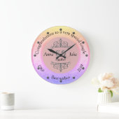 カップル結婚コングラート50周年記念品 ラージ壁時計 (ホーム)