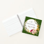 カップル結婚フローラリースのためのグリーン25thの贈り物 ノートブック (内部)