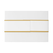 カップル結婚モノグラムの日シンプル付ゴールデンボーダー 招待状ベリーバンド (裏面例)