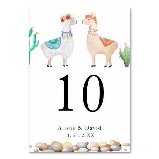 カップル結婚ラマのテーブル番号 テーブルナンバー (正面)