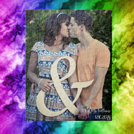 カップル結婚婚約の写真、カスタム贈り物 ジグソーパズル