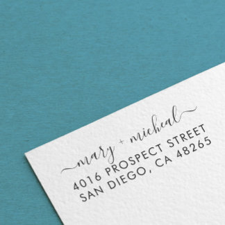 カップル結婚差出人住所ミニマエレガントリスト セルフインキングスタンプ