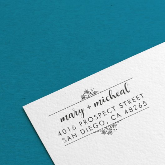 カップル結婚差出人住所ミニマエレガントリスト セルフインキングスタンプ