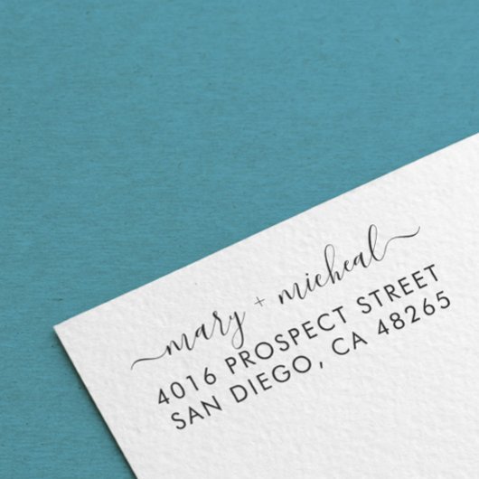 カップル結婚差出人住所ミニマエレガントリスト セルフインキングスタンプ