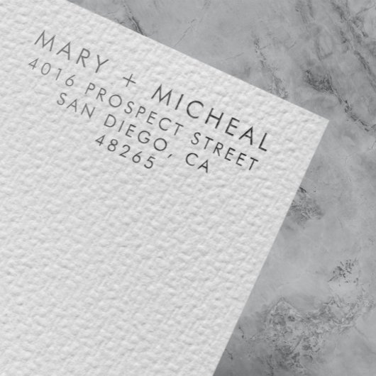 カップル結婚差出人住所ミニマエレガントリスト セルフインキングスタンプ
