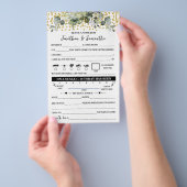 カップル結婚式のゲームカードのユーカリ金札 チラシ (ハンドル)