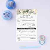 カップル結婚式のゲームカードのユーカリ金札 チラシ (シングル)