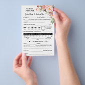 カップル結婚式のレセプションカードのピンクのメモ チラシ (ハンドル)