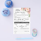 カップル結婚式のレセプションカードのピンクのメモ チラシ (シングル)