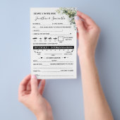 カップル結婚式のレセプションカードのユーカリのメモ チラシ (ハンドル)