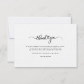 カップル結婚式の日の写真の手がレターサンキュー ノートカード (裏面)