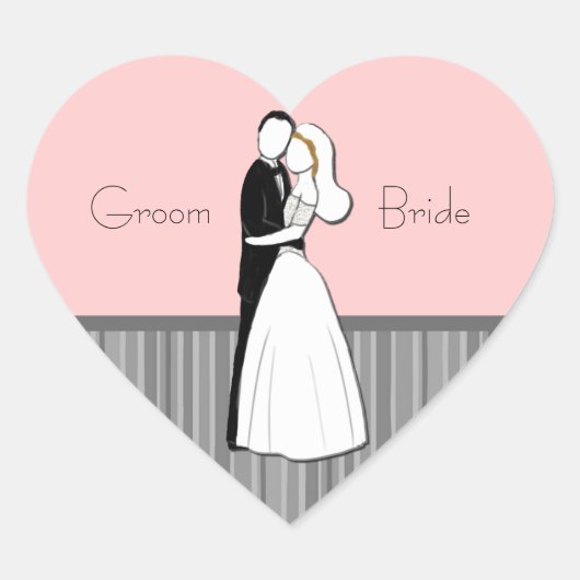 カップル結婚式用シールの受け入れ ハートシール (正面)