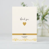カップル結婚・モノグラムの日付装飾的なボーダー サンキューカード (スタンド正面)