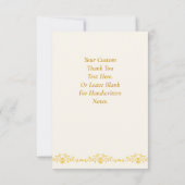 カップル結婚・モノグラムの日付装飾的なボーダー サンキューカード (裏面)