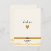 カップル結婚・モノグラムの日付装飾的なボーダー サンキューカード (正面/裏面)