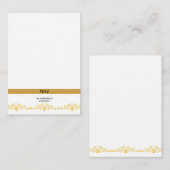 カップル結婚・モノグラムの日付装飾的なボーダー ノートカード (正面/裏面)