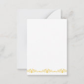 カップル結婚・モノグラムの日付装飾的なボーダー ノートカード (裏面)