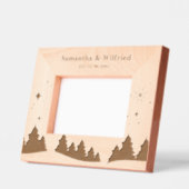 カップル自然シーン冬の彫刻された木枠 レーザー彫刻フレーム (左)