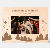 カップル自然シーン冬の彫刻された木枠 レーザー彫刻フレーム