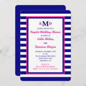 カップル航海のコードウェディングシャワー招待状 招待状 (正面/裏面)