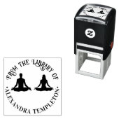 カップル蓮ヨガポーズラウンドライブラリーブック名 セルフインキングスタンプ (インサイチュ)