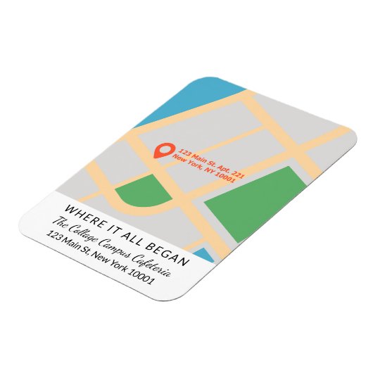 カップル記念日の記念の場所すべてがマップを開始 マグネット (左側)