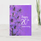 カップル記念日カードへのパープルデルフィニウム カード (正面)