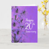 カップル記念日カードへのパープルデルフィニウム カード (黄色い花)