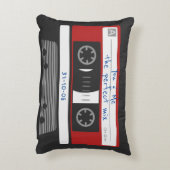 カップル記念日80のヴィンテージカセットテープ赤 アクセントクッション (裏面(縦))