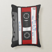 カップル記念日80のヴィンテージカセットテープ赤 アクセントクッション (正面(垂直))