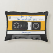 カップル記念日80のヴィンテージカセットテープ アクセントクッション (裏面)