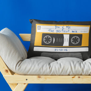 カップル記念日80のヴィンテージカセットテープ アクセントクッション