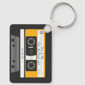 カップル記念日80のヴィンテージカセットテープ キーホルダー (裏面)