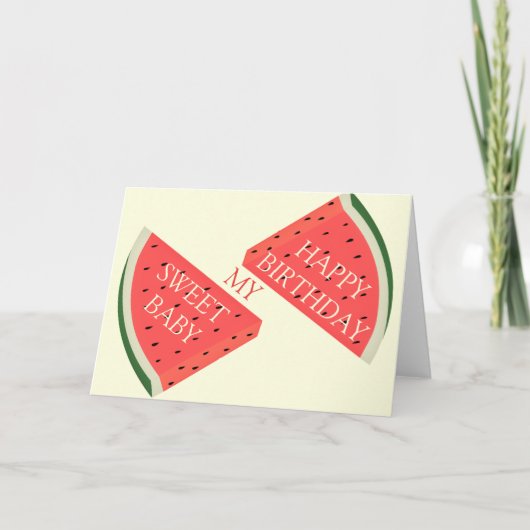 カップル誕生日カード私の甘いベビー- I Love You カード (正面)