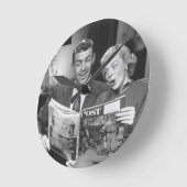 カップル読誌 ラウンド壁時計 (傾斜)