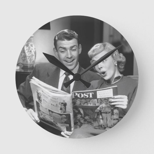 カップル読誌 ラウンド壁時計 (正面)