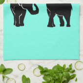 カップル象キッチンタオル – 色を選択 キッチンタオル (折り畳み)