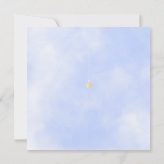 カップル赤ちゃんシャワーキラキラ小さな星 招待状 (裏面)