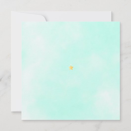 カップル赤ちゃんシャワーキラキラ男女兼用 招待状 (裏面)