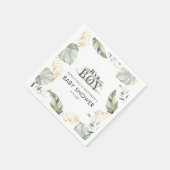 カップル赤ちゃんシャワージャングル動物の植物紙 スタンダードカクテルナプキン (角)