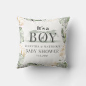 カップル赤ちゃんシャワージャングル動物植物学 クッション (裏面)