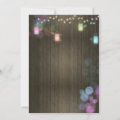 カップル赤ちゃんシャワーメイソンジャールトゥインクルライト 招待状 (裏面)