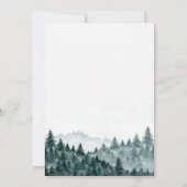 カップル赤ちゃんシャワー水の色の素朴な森のモントット 招待状 (裏面)