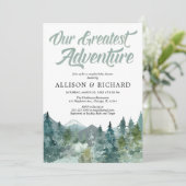 カップル赤ちゃんシャワー、私たちのアドベンチャーラストック素晴らしス 招待状 (スタンド正面)