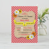カップル赤ちゃんシャワーBBQ BaByQ男の子または女の子招待状 招待状 (スタンド正面)